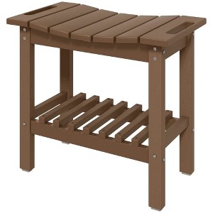 Resenkos Shower Ottoman Bench,Shower Bench, Waterproof Shower Stool with Handle, Storage Shelf, Dark Gray - 1 of 4