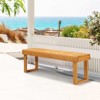 Karl Home | 52-In Teak Color Fir Wood Outdoor Bench - 4 of 4