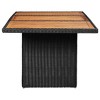 vidaXL Dining Table Brown and Black PE Rattan, Glass, Powder-Coated Steel - 3 of 4