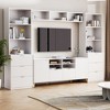 4-Piece Multifunctional TV Stand and Storage Unit with Fluted Line Design, 13 Shelves and 8 Drawers for Living Room - 2 of 4