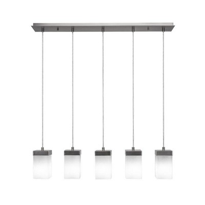 Toltec Lighting Nouvelle 5 - Light Chandelier in  Graphite with 4" Square White Muslin Shade