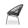 Outdoor Rattan Chairs Set Of 2, Patio Dining Chairs With Woven Backrest, Bistro Chairs With Metal Legs, Accent Chairs For Backyard, Garden - image 4 of 4