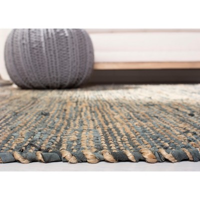 Gray Handwoven Cotton and Cowhide Area Rug, 3' x 5'