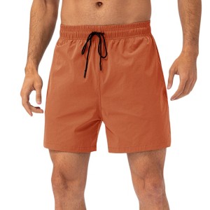 Anna-Kaci Active Men's Drawstring Waist Quick-Dry Shorts with Elastic Band and Side Pockets - 1 of 4