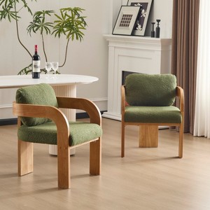 Christopher Knight Home Smolder Modern Rubberwood Upholstered Dining Chairs with Pillow Back (Set of 2) - 1 of 4