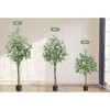 Eucalyptus Tree Artificial 5FT Tall Faux Eucalyptus Plants with Pot Fake Silk Tree Indoor for Home and Office Decor, 1 Pack - 3 of 4