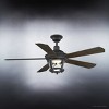 Urban Ambiance Luxury Modern Farmhouse Indoor or Outdoor Ceiling Fan,  19.5"H x 52"W,  Black Iron, UHP9181 - 4 of 4