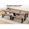 Dining Table Set for 4 with Marble Tabletop Kitchen Table with Benches Space Saving Dining Table Set - 4 of 4