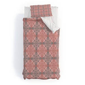 Deny Designs Twin/Twin Extra Long Pimlada Phuapradit Salima 2 Duvet Cover and Pillow Sham Pink - 1 of 4