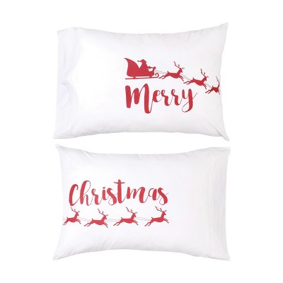 C&F Home 20" x 30" Merry Christmas Pillowcase Set