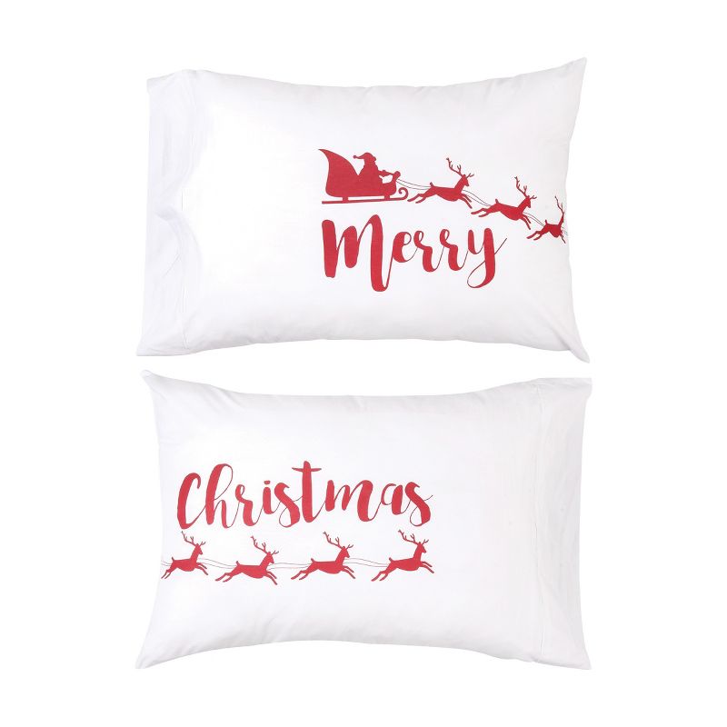 C&F Home 20" x 30" Merry Christmas Pillowcase Set, 1 of 6
