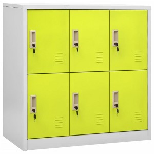VidaXL Locker Cabinet Light Gray and Green 35.4 in.x17.7 in.x36.4 in. Steel - 1 of 4