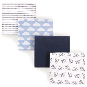 Hudson Baby Infant Boy Cotton Flannel Receiving Blankets, Paper Airplane, One Size - 1 of 1