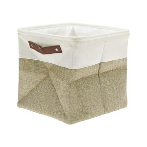 Unique Bargains Foldable Two-color Laundry Basket 11.02"x11.02"x11.02" 1 Pc - 1 of 4