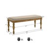 Huntington Transitional Dining Bench with Cushioned Seating, Antique Natural Oak - 3 of 4