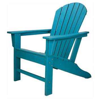 Leisure Classics UV Protected HDPE Indoor and Outdoor Adirondack Plastic Lounge Patio Porch Deck Beach Chair for Kids and Adults, Turquoise