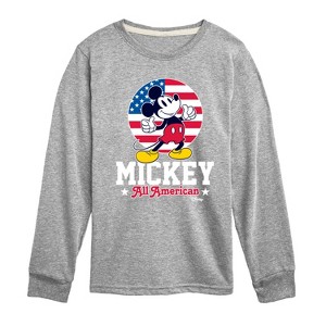 Boys' - Disney - All American Mickey Long Sleeve Graphic T-Shirt - 1 of 4