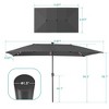 Sonkuki 10 x 6.5Ft Solar-powered Double-Sided Patio Umbrella with Large Canopy Outdoor Table Umbrella for Garden, deck and pool - 3 of 4