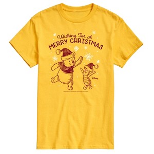 Men's - Winnie the Pooh - Wishing For A Merry Christmas Short Sleeve Graphic T-Shirt - 1 of 4