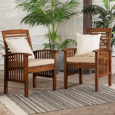 PAGED Set of 2 Patio Dining Chairs,Modern Outdoor Dining Chairs with Cushions,20 inch Chairs Suitable for Patio,Garden