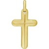 14k Yellow Gold 0.9" Rounded Cross Charm Pendant with optional Adjustable Chain Necklace - 4 of 4