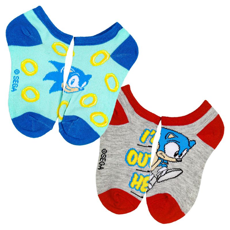 Sonic The Hedgehog Boys Week of Socks Ankle and Crew 7 Pair Gift Box Set Multicoloured, 5 of 6