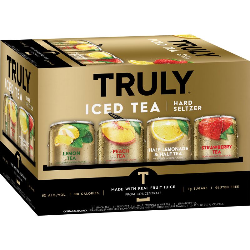 Truly Hard Seltzer Iced Tea Variety Mix Pack - 12pk/12 fl oz Slim Cans, 5 of 8