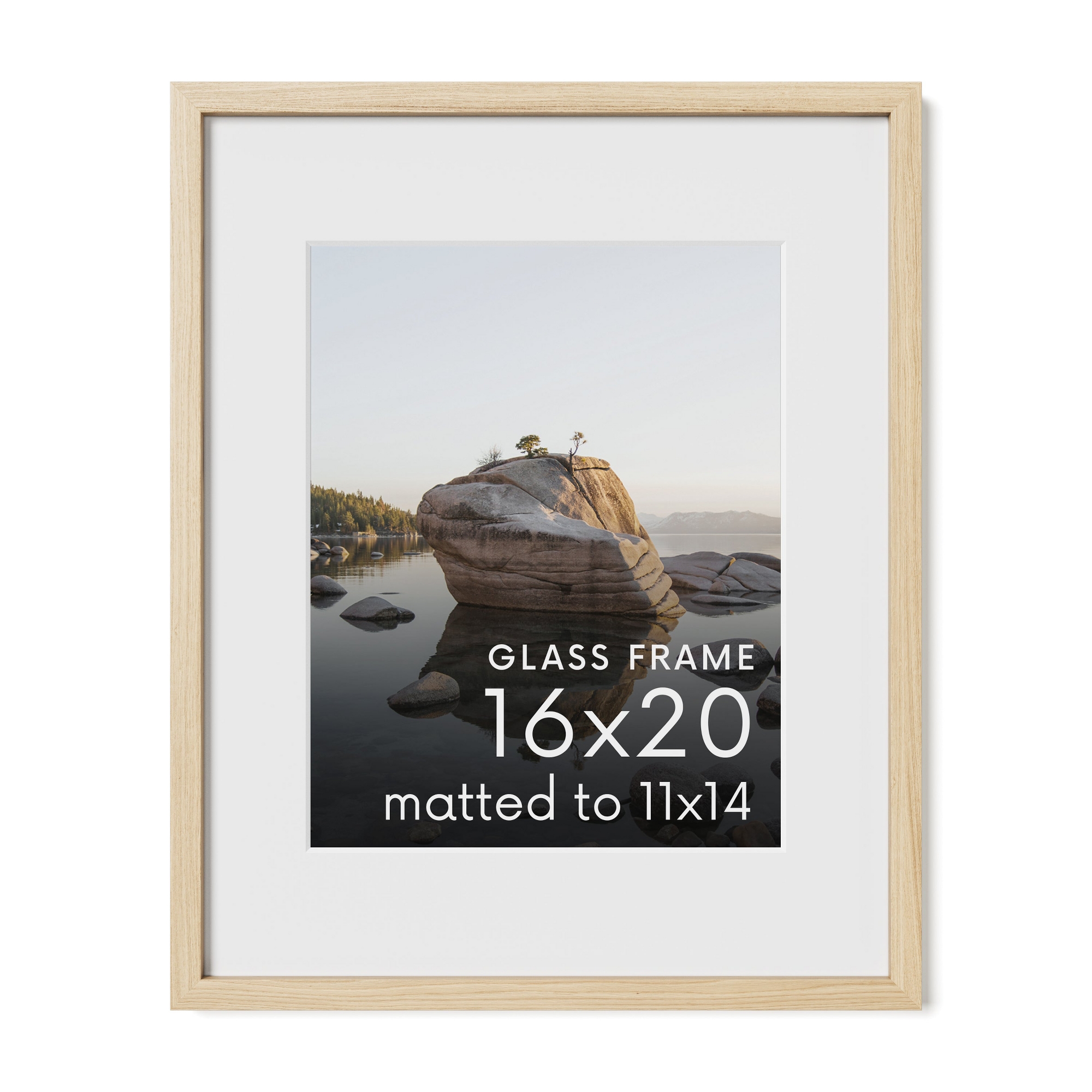 Haus and Hues Oak Picture Frame with Glass, Natural, 16x20