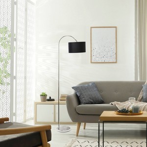 Creekwood Home Vista 66" Modern Arched Brushed Nickel Floor Lamp - 1 of 4