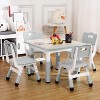 5-Piece Height Adjustable Kids Table and Chairs Set - 300lbs Capacity, Foldable, Non-Slip, for Ages 2-10, Indoor/Outdoor Use - 3 of 4