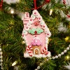 Gloria Duchin Clay Pink Frosted House Tree Ornament - 2 of 2