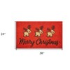 HomeRoots 24" X 36" Red and Black Coir Reindeer Merry Christmas Outdoor Christmas Door Mat - 3 of 3