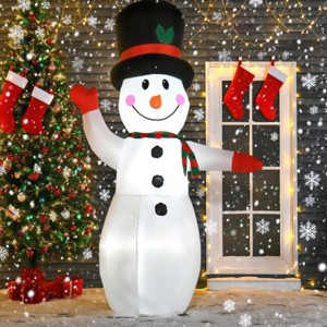 Syemin Inflatable Holiday Decorations Christmas Inflatables Outdoor Decorations Snowman Christmas Decorations Outdoor, White, 66.3"*31.5"*94.5" - 1 of 4