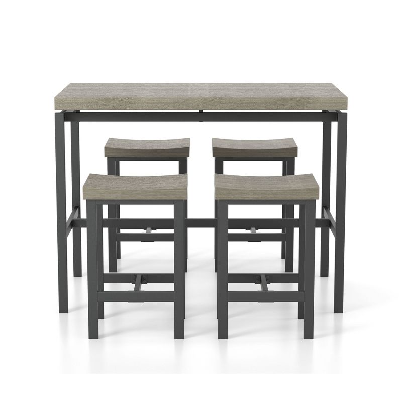 5pc Kaystone Curved Seats Counter Dining Table Set Gray/Black - HOMES: Inside + Out, 1 of 8