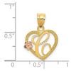 Black Bow Jewelry 14k Two Tone Gold Grace Collection 15mm Heart Initial C Pendant - 3 of 4