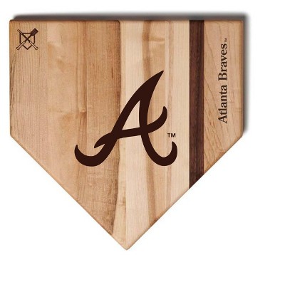 MLB 12-Inch Wooden Home Plate Cutting Board, Atlanta Braves