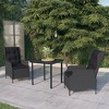 vidaXL Patio Dining Set Outdoor Dining Set Table and Chair Set for Garden - Dark Gray 3 Piece 31.5" Table - 2 of 4