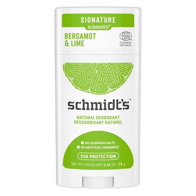 Schmidt's Bergamot + Lime Aluminum-Free Natural Deodorant Stick - 2.65oz