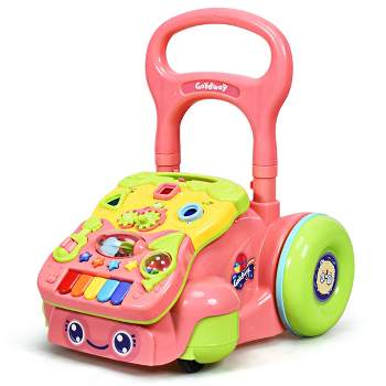 Infans Baby Sit-to-Stand Learning Walker Toddler Activity Musical Toy w/ LED Light Pink