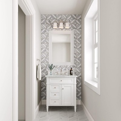 Bright White Transitional Rectangular Wood Framed Mirror 40"x29"