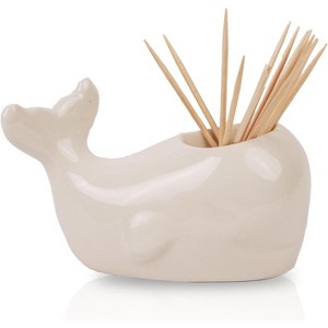 Whimsical Animal Toothpick Holders, 4-Piece Ceramic Set, Fun Kitchen Counter - 1 of 4