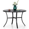 5pc Outdoor Dining Set with Stackable Swivel Chairs with Cushions Round Metal Table - Black - Captiva Designs: Garden Furniture, Poolside Patio Set - image 3 of 4