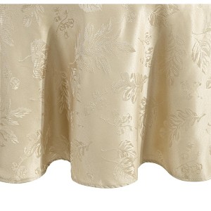 Elrene Elegant Woven Leaves Jacquard Damask Fall Tablecloth - Elrene Home Fashions - 1 of 3