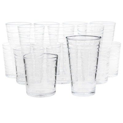 Gibson Home Hemby 16-Piece Glass Set, Clear