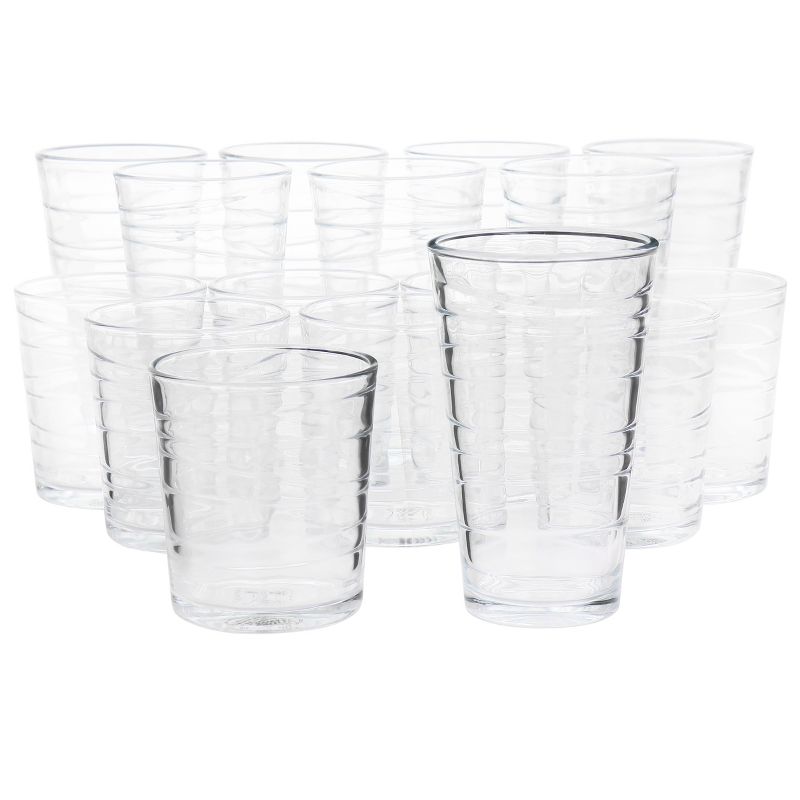 Gibson Home 16 Piece Swirl Clear Assorted Glassware Set, 1 of 7