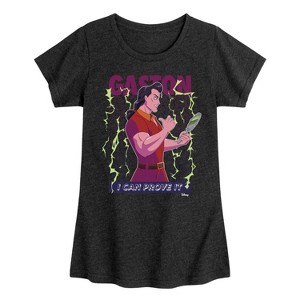 Girls' - Disney - Belle's Gaston I Can Prove It Fitted Short Sleeve Graphic T-Shirt - 1 of 4