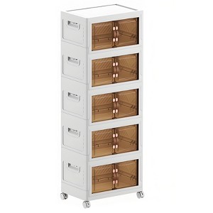 Musment Stackable Storage Bins with Lid, Closet Organizer and Storage Drawer, Collapsible Storage Box with Wheels for Living Room,Office,Dorm - 1 of 4