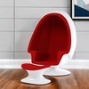 HomeRoots 38" White And Red Fiberglass And Wool Swivel Egg Chair With Ottoman - 2 of 4
