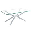 39.37" Rectangular Clear Tempered Glass Coffee Table with Gold Metal Legs, Modern Stylish Design for Living Room, Office, and Guest Room - 4 of 4