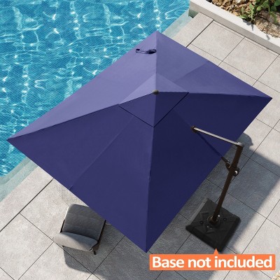 Pellebant 9x11.5FT Cantilever Umbrella Outdoor 360 Degree Rotation Offset Umbrella 6 Heights Adjustable Cantilever Patio Umbrella